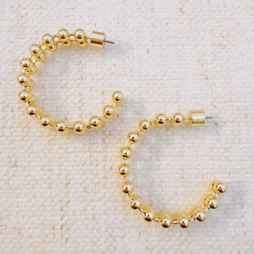 Doubled Ball Chain Hoop Earrings